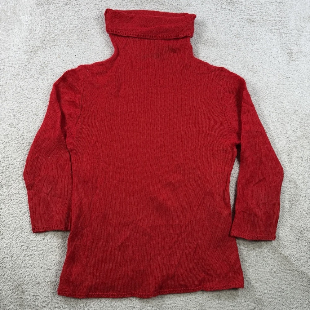 Phillip Chi Sweater Womens Small Red 100% Cashmere Turtleneck Pullover Soft